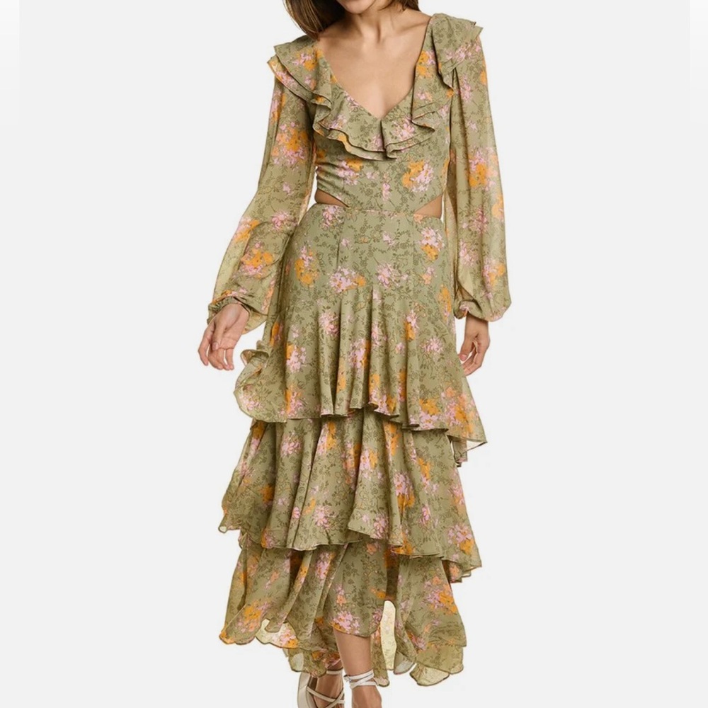 Cutout Floral Dress